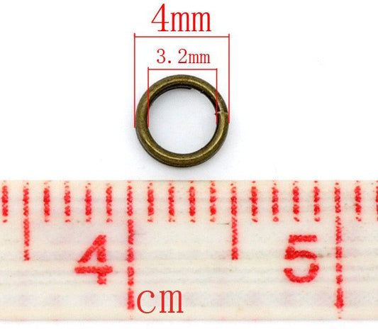 J236A - 100 pcs Bronze Tone Split Double Loop Open Jump Rings - 4mm - 22 Gauge