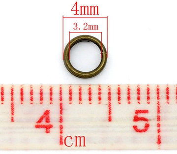 J236 - 1000 pcs Bronze Tone Split Double Loop Open Jump Rings - 4mm - 22 Gauge