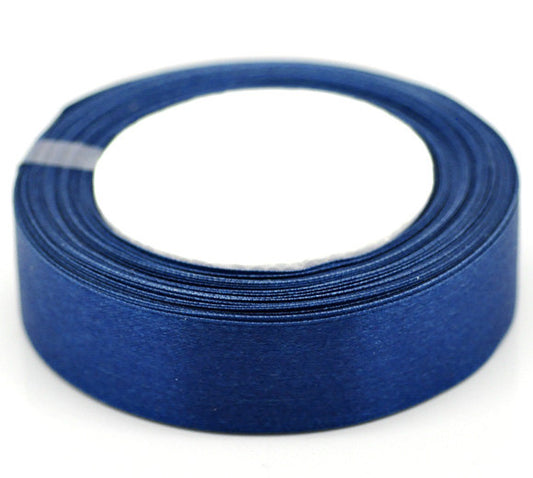U017 - 1 Roll - 25 yards (75 feet) - 1" - 25mm - 1 inch - Wide Dark Blue Satin Ribbon - Weddings, Floral Arrangements, Favors, Decor!