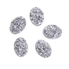 CA426 - 10 pcs Druzy Resin Embellishment Oval Cabochons Silver - 18x13mm - 18mm x 13mm - 13x18mm
