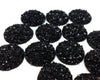 CA495 - 10 pcs Druzy Resin Embellishment Cabochons Black - 20mm - Dome Style