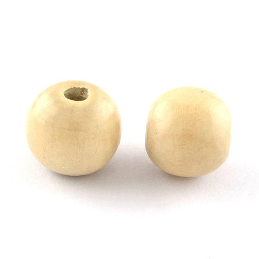 BD325 - 200 pcs Cream Varnished Wooden Wood Round Spacer Beads - 10x9mm (3/8")