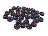 CA326 - 10 pcs. Druzy Resin Embellishment Cabochons Magenta Multicolor - 8mm
