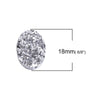 CA426 - 10 pcs Druzy Resin Embellishment Oval Cabochons Silver - 18x13mm - 18mm x 13mm - 13x18mm