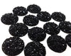 CA495 - 10 pcs Druzy Resin Embellishment Cabochons Black - 20mm - Dome Style
