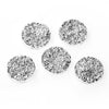 CA249 - 10 pcs Druzy Resin Embellishment Cabochons Sparkly Silver White - 18mm - Circle Round