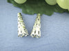 BD386 - 100 pcs. Silver Plated Hollow Flower Triangle Nail Spacer Bead Caps - 23mm x 9mm (Fits 8mm - 10mm beads)