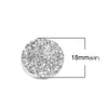 CA249 - 10 pcs Druzy Resin Embellishment Cabochons Sparkly Silver White - 18mm - Circle Round