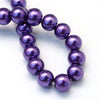 BD139 - 6mm Purple Grape Glass Pearl Imitation Round Beads - 32 inch strand - Approx. 140 pieces per strand