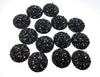 CA495 - 10 pcs Druzy Resin Embellishment Cabochons Black - 20mm - Dome Style
