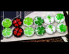 CA496 - 12 pcs Assortment of Circle Four Leaf Clover Glass Round Dome Seals Tiles Cabochons - 12mm