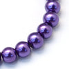 BD139 - 6mm Purple Grape Glass Pearl Imitation Round Beads - 32 inch strand - Approx. 140 pieces per strand