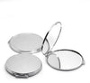 U018 - 1 pc. Silver Circle Make Up Compact Mirror Blanks - 8cm x 7.4cm (3 1/8" x 2 7/8") - DIY