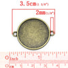 P711 - 10 pcs. Antique Bronze Pendant Connectors Circle Posts Settings Bezels Cabochons- 25mm Glue Pad Setting (1 inch)