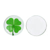 CA496 - 12 pcs Assortment of Circle Four Leaf Clover Glass Round Dome Seals Tiles Cabochons - 12mm