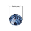 CA250B - 100 pcs Resin Embellishment Cabochons Blue and Black - 8mm - Faceted Glitter Dome Design - Animal Print - Leopard