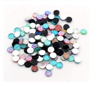 CA327 - 10 pcs Assortment of Druzy Resin Embellishment Cabochons - 6mm - Variety - Mix of Colors!