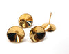 E594 - 10 pcs. (5 pairs) 304 Stainless Steel Earring Cone Posts - Golden - For 8mm Pointed Back and Rivoli Rhinestones