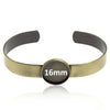 B040 - 5 pcs. Antique Bronze Bangle Bezel Cabochon Open Cuff Bracelets - 15.5cm - 16mm Glue Pad - Made of Copper!