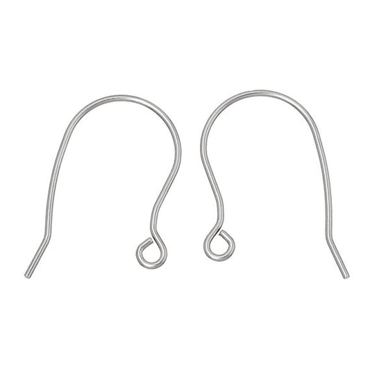 E173 - 100 pcs 304 Stainless Steel Earring Hooks with Loop Hole - 23mm x 15mm - Hypoallergenic! Tarnish Resistant!