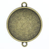 P711 - 10 pcs. Antique Bronze Pendant Connectors Circle Posts Settings Bezels Cabochons- 25mm Glue Pad Setting (1 inch)