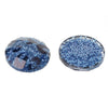 CA250B - 100 pcs Resin Embellishment Cabochons Blue and Black - 8mm - Faceted Glitter Dome Design - Animal Print - Leopard