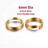 J239 - 50 pcs Double Rings - 304 Stainless Steel Golden Split Jump Rings - 6mm - 0.5mm Wire Thickness - 1mm Total Thickness - Tarnish Resist