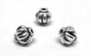 BD328 - 55 pcs Antique Silver Spiral Lantern Melon Round Spacer Beads - 8mm - Hole Size: 1.3mm