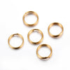 J239 - 50 pcs Double Rings - 304 Stainless Steel Golden Split Jump Rings - 6mm - 0.5mm Wire Thickness - 1mm Total Thickness - Tarnish Resist