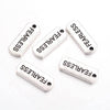 P344A - 30 pcs. Antique Silver "Fearless" Rectangle Charms Pendants - 21mm x 8mm - Hole Size: 2mm