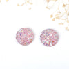 CA052 - 10 pcs Druzy Resin Embellishment Cabochons Light Pink Blush - 12mm - Dome Circle