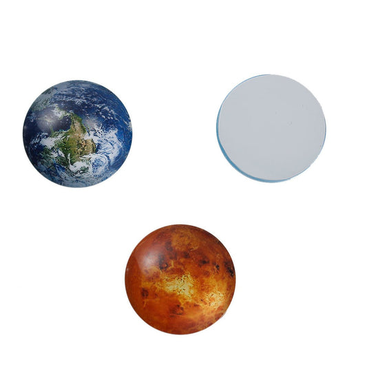 CA497 - 10 pcs Circle Planets Solar System Universe Glass Round Dome Seals Tiles Cabochons - 25mm (1 in)