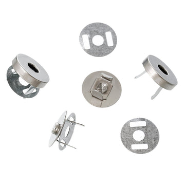 BU009 - 20 sets Silver Tone Magnetic Snap Clasps - 14mm