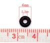 BD647 - 500 pcs. Black Rubber Silicone Ring Clip Bead Stoppers - 6mm
