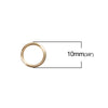 J240 - 50 pcs Stainless Steel Open Jump Rings 10mm - 16 Gauge (1.2mm Thick) - Gold Plated - High Quality!