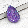 CA330B - 100 pcs Drusy Druzy Resin Embellishment Teardrop Cabochons - Purple AB - 25x18mm - 25mm x 18mm - 18x25mm - Tear Drop - Thick: 4.5mm