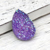 CA330 - 10 pcs Drusy Druzy Resin Embellishment Teardrop Cabochons - Purple AB - 25x18mm - 25mm x 18mm - 18x25mm - Tear Drop - Thick: 4.5mm