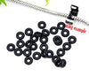 BD647 - 500 pcs. Black Rubber Silicone Ring Clip Bead Stoppers - 6mm