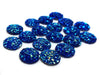 CA252 - 10 pcs Druzy Resin Embellishment Cabochons Blue Multicolor - 14mm - Dome Circle