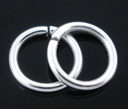 J241 - 300 pcs Silver Plated Open Jump Rings - 9mm - 16 Gauge