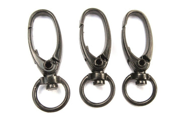 CL122 - LARGE - 30 pcs. Black Plated Lobster Swivel Clasps for Key Ring - 41 x 14mm - Claw Clasps