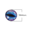 CA430 - 10 pcs Circle Dragon Cat Eyes Glass Round Dome Seals Tiles Cabochons - 10mm (3/8")