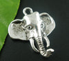P713 - 20pcs. Antique Silver Elephant Head Charms Pendants - 26 x 22mm (1 x 0.86 inch)