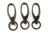 CL122 - LARGE - 30 pcs. Black Plated Lobster Swivel Clasps for Key Ring - 41 x 14mm - Claw Clasps