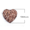 CA331 - 10 pcs Druzy Resin Embellishment Cabochons Champagne Rose Gold Tone - 13mm x 12mm - Heart