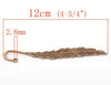 BM002 - 5 pcs. Copper Tone Feather Leaf Bookmark Hooks 12cm (4.72 in)