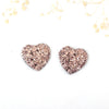 CA331 - 10 pcs Druzy Resin Embellishment Cabochons Champagne Rose Gold Tone - 13mm x 12mm - Heart