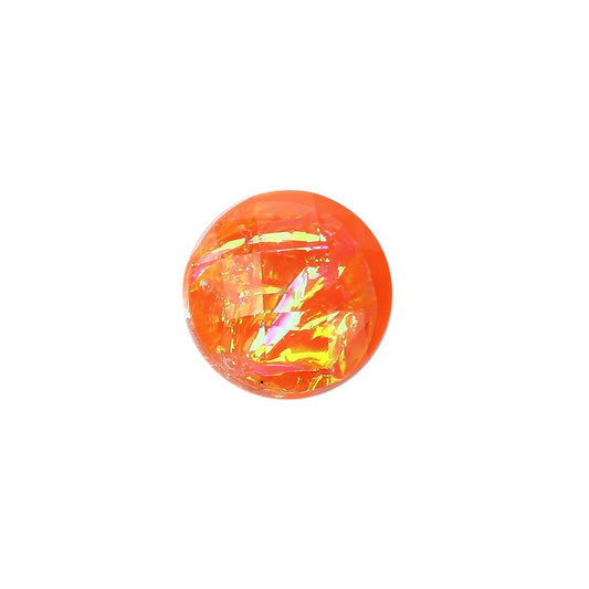 CA431 - 10 pcs Resin Embellishment Cabochons Mosaic Metal Foil Orange - 10mm - Multicolor