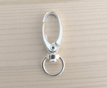 CL062B - 30 pcs. Silver Plated Lobster Swivel Clasps for Key Ring - 41 x 14mm - Claw Clasps