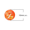 CA431 - 10 pcs Resin Embellishment Cabochons Mosaic Metal Foil Orange - 10mm - Multicolor